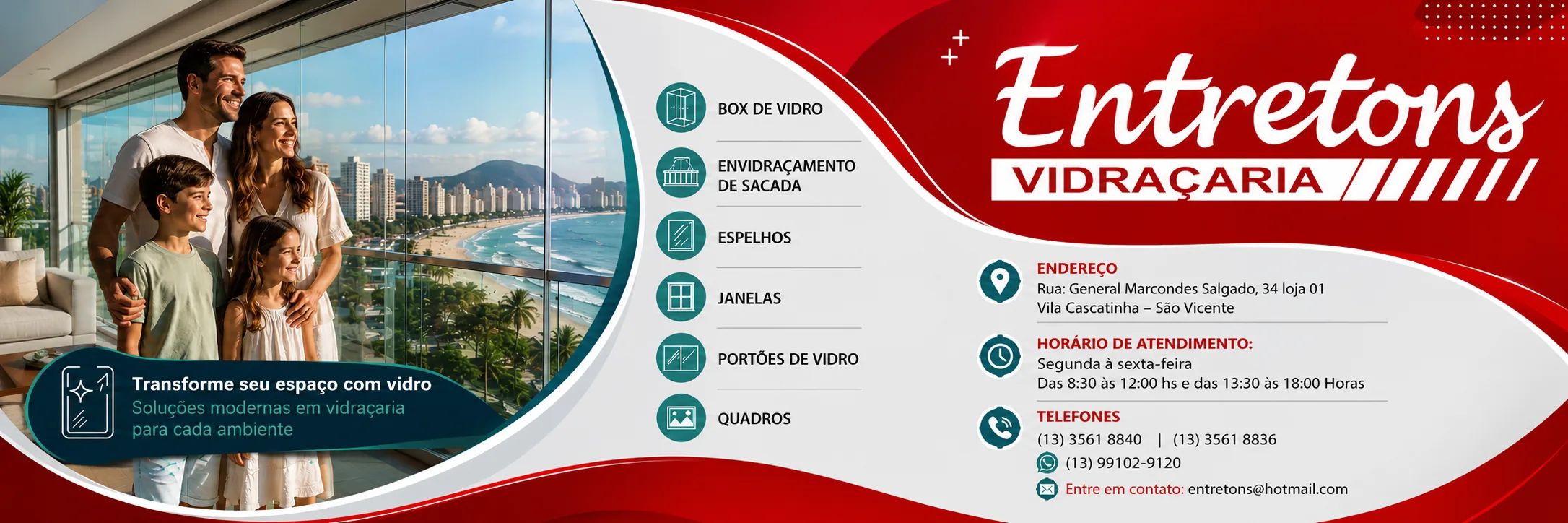 Banner institucional Entretons Vidros